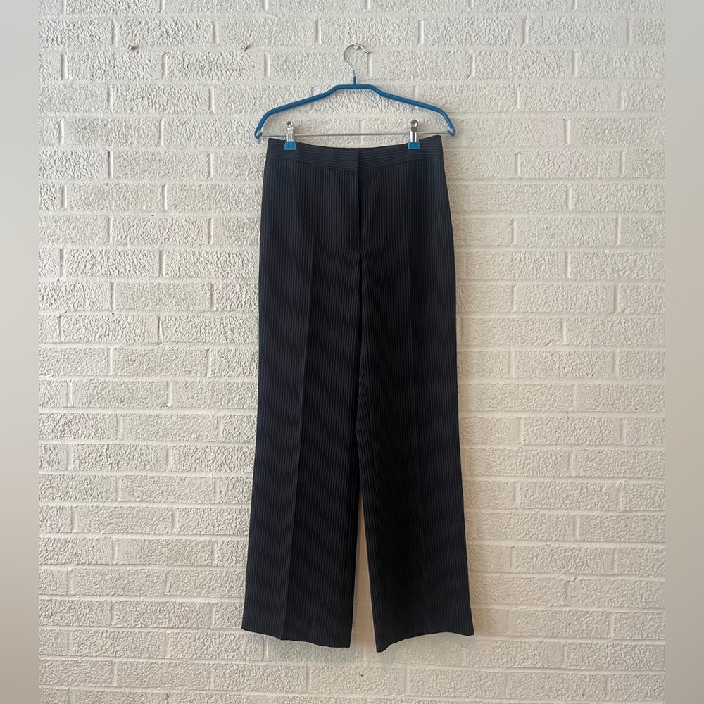 Black pinstriped dress pants